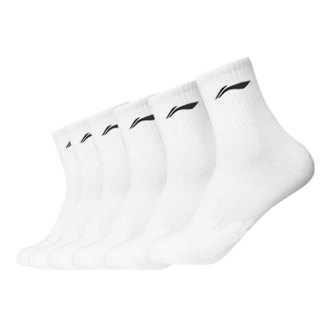 Li Ning Crew Socks Unisex 6 Pack
