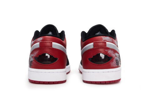 Jordan Air Jordan 1 Abrasion Resistant Low top Vintage Basketball Shoes Unisex Black White Red