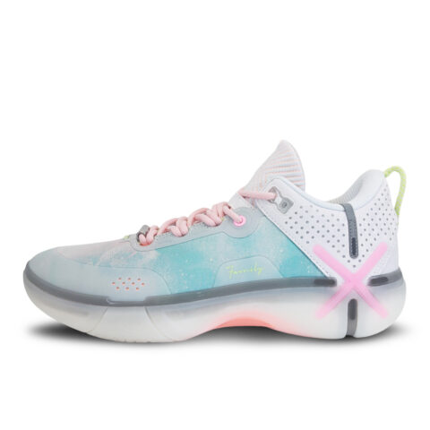 Li Ning Wade Shadow 6 Cushioning Slip Resistant Abrasion Resistant Low top Basketball Shoes Men’s White Blue Pink
