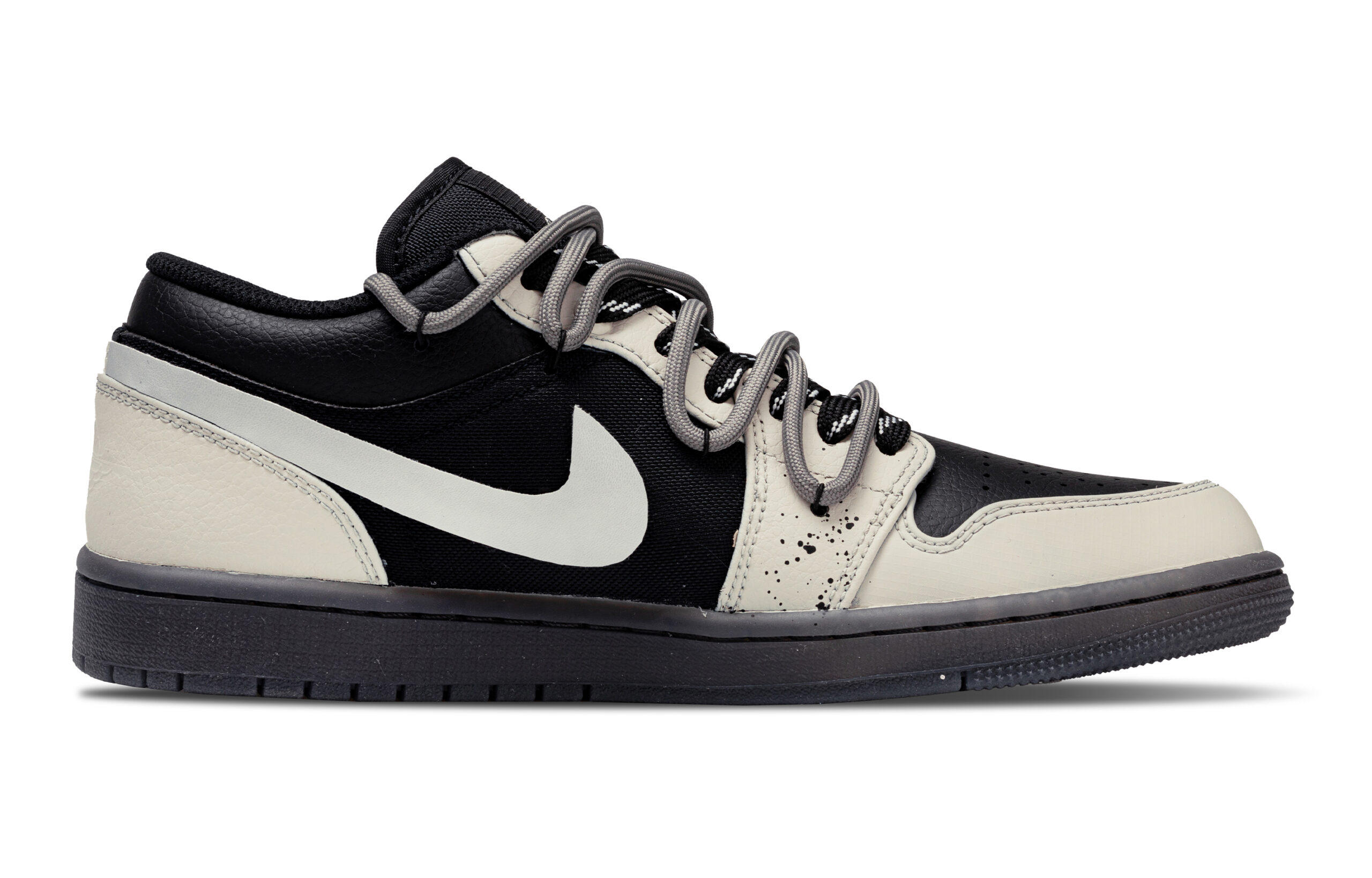 Jordan Air Jordan 1 Low top Vintage Basketball Shoes Unisex Beige Black