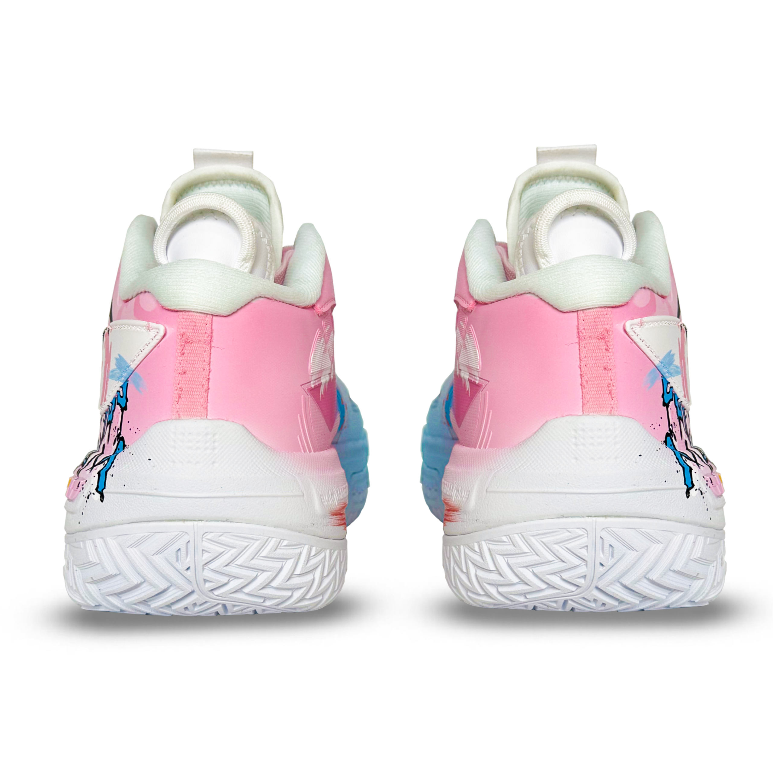 Li Ning Jie Ao Cushioning Slip Resistant Cushioning Slip Resistant Mid top Basketball Shoes Men’s Blue Pink
