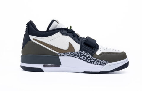 Jordan Legacy 312 Rhythm Meowth Leather Abrasion Resistant Low top Vintage Basketball Shoes Men’s White Blue Brown
