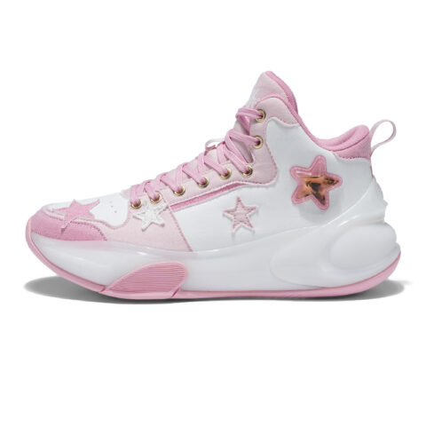 DEVIL AND ANGEL Slip Resistant, Abrasion Resistant, Breathable Low top Vintage Basketball Shoes Unisex Cheese Peach