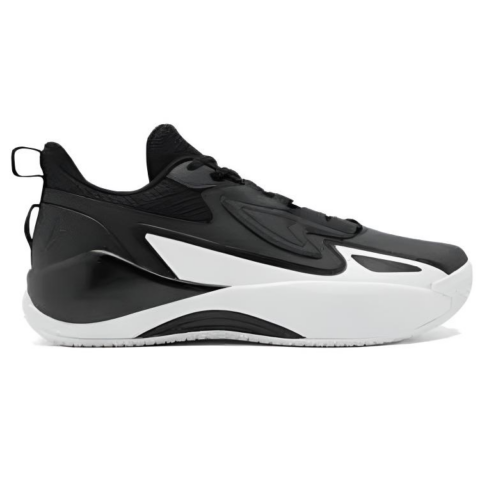 QIAODAN Slip Resistant Abrasion Resistant Low top Cushioning Basketball Shoes Men’s Black White