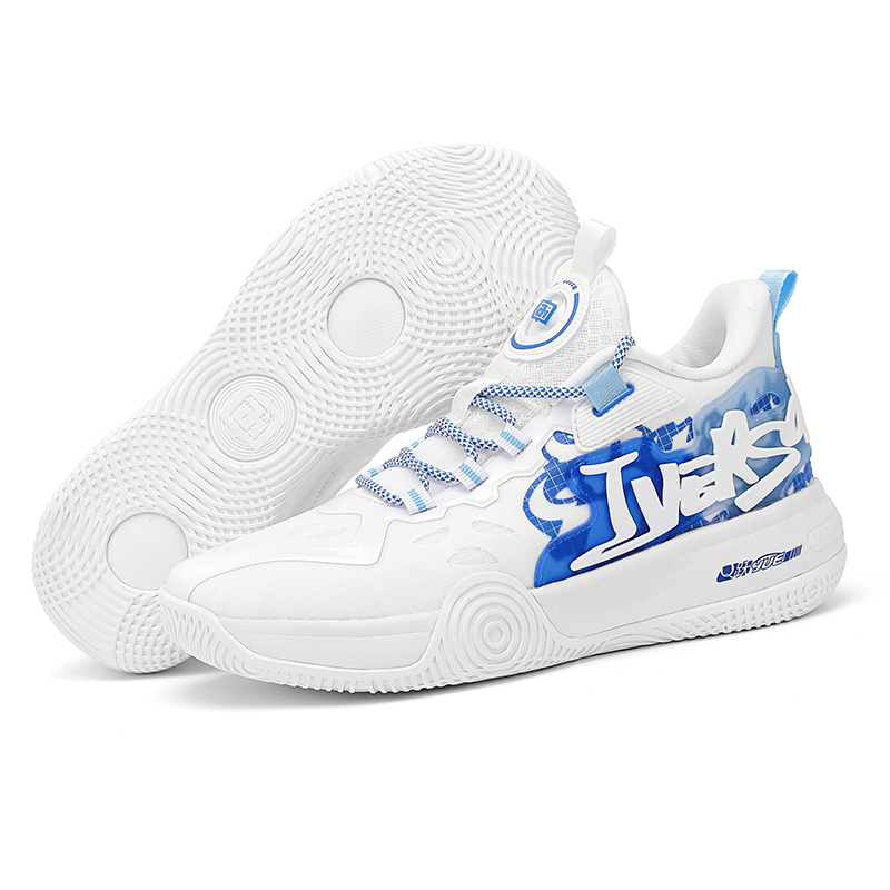 IVERSON Campaign 1 White Electric Blue Low top Basketball Shoes Unisex