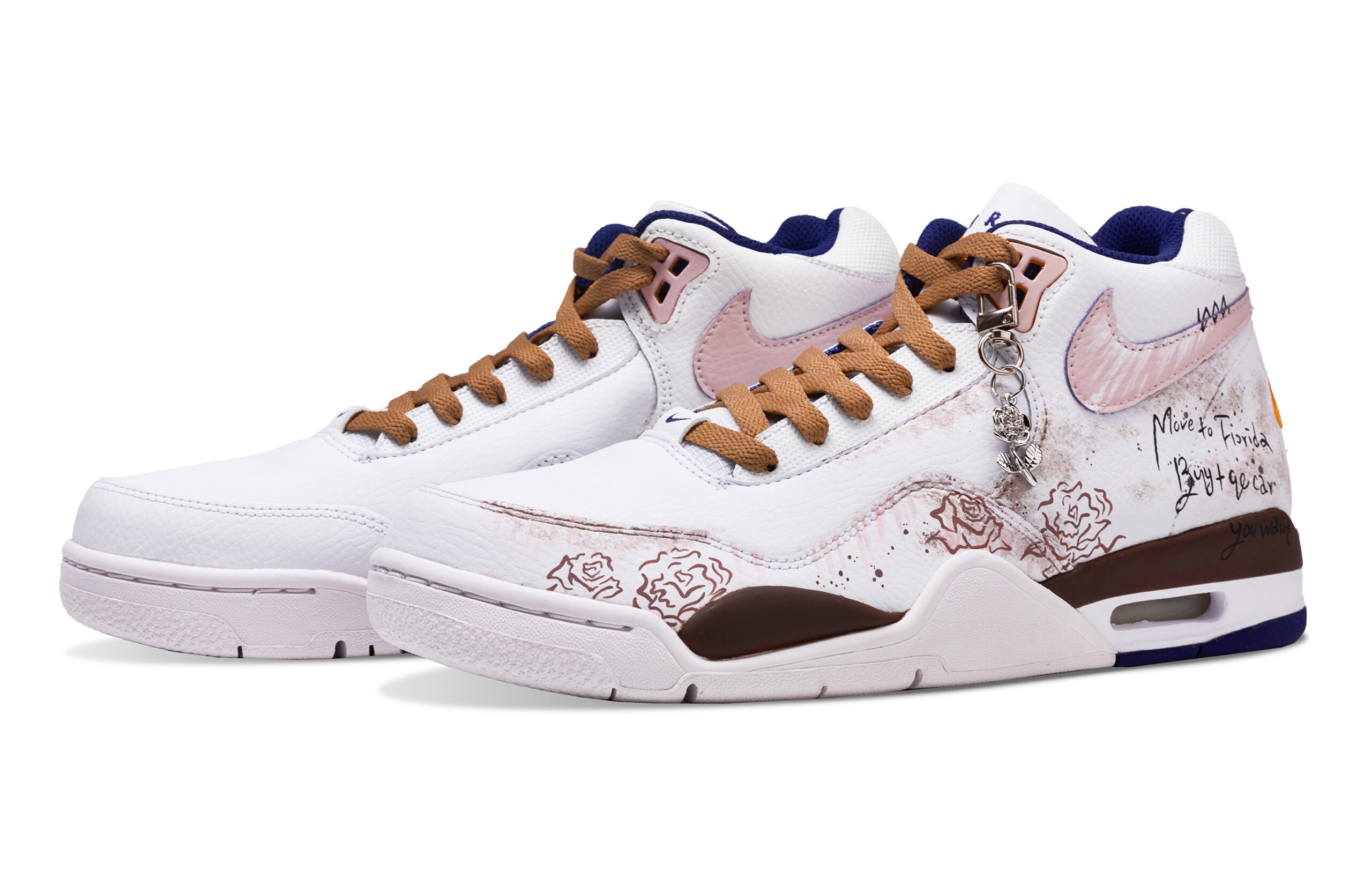 Nike Flight Legacy Rose Story Slip Resistant Abrasion Resistant Mid top Vintage Basketball Shoes Men’s Pink Brown