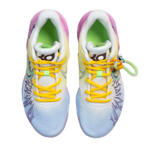 Nike KD Trey 5 IX Vintage Basketball Shoes Unisex Mid Top Pink Blue/Dark Blue