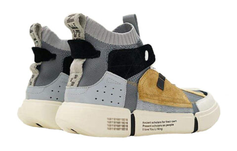 Li Ning Way Of Wade Mesh Slip Resistant Abrasion Resistant Mid top Vintage Basketball Shoes Women’s Beige Blue Gray