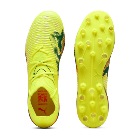 PUMA FUTURE 8 MATCH Abrasion Resistant Soccer Shoes Unisex Yellow