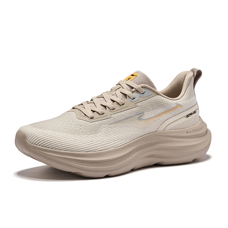 Erke Cloud Motion V2 Comfortable Cushioning, Wear Resistant Low top Casual Running Shoes Men’s Light Linen Eggnog Gray
