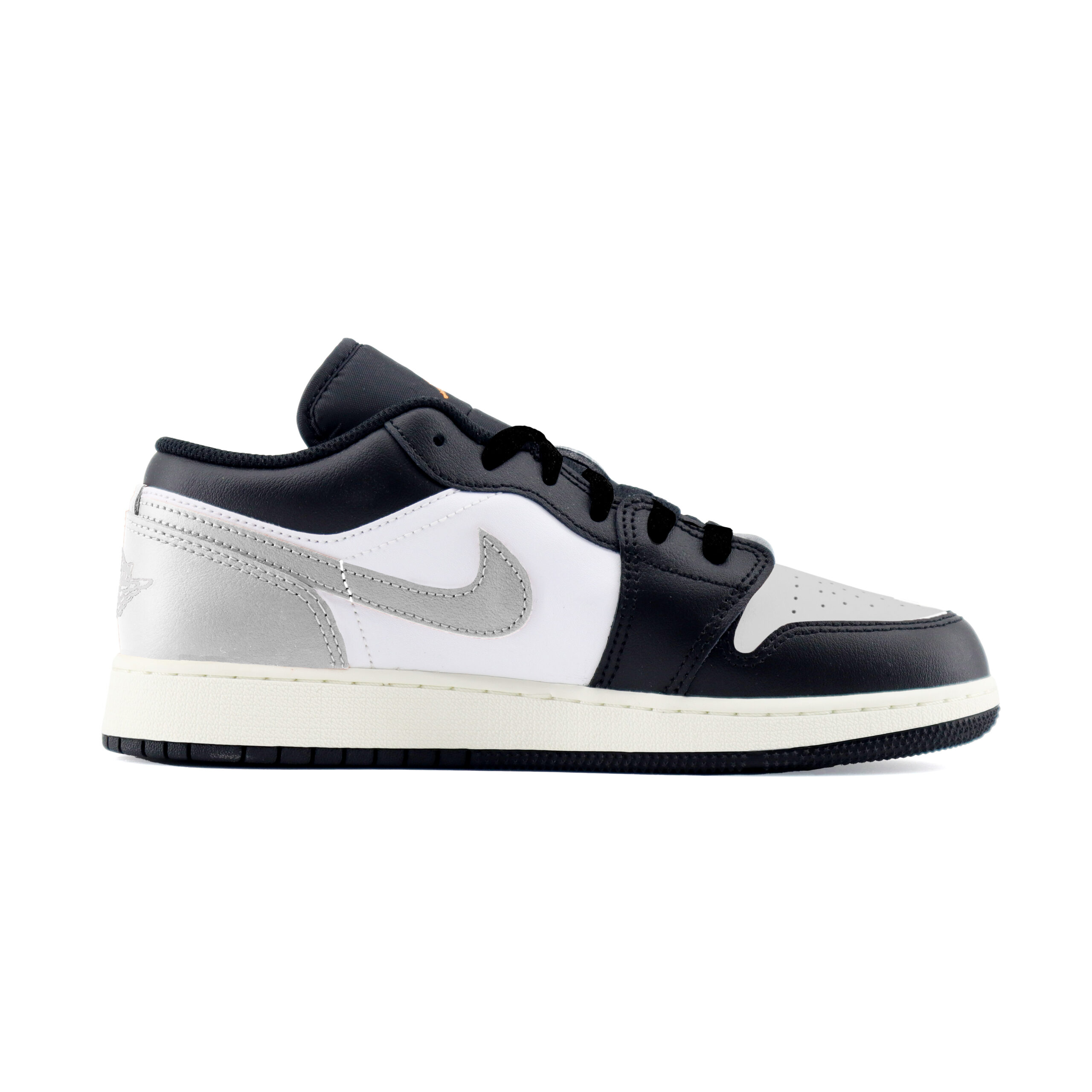 Jordan Air Jordan 1 Minimalist Fashion Abrasion Resistant Low top Vintage Basketball Shoes Unisex Black Silver
