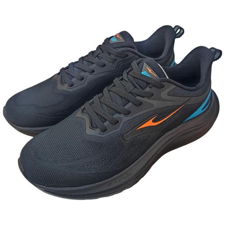 Erke Cushioning Abrasion Resistant Slip Resistant Low top Casual Running Shoes Men’s Black Orange Blue
