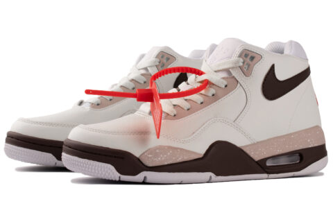Nike Flight Legacy Mars WS Slip Resistant Abrasion Resistant Mid top Vintage Basketball Shoes Unisex Brown White