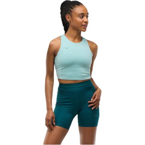 HOKA ONE ONE ELARO CROP BRA Sport Vests Women’s Crystal Stone Blue