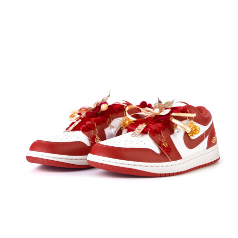 Jordan Air Jordan 1 Hearts Are Connected Leather Slip Resistant Abrasion Resistant Low top Vintage Basketball Shoes
