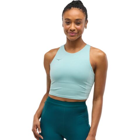 HOKA ONE ONE ELARO CROP BRA Sport Vests Women’s Crystal Stone Blue