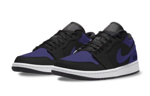 Jordan Air Jordan 1 Shopping Bag Abrasion Resistant Low top Vintage Basketball Shoes Unisex Black Purple