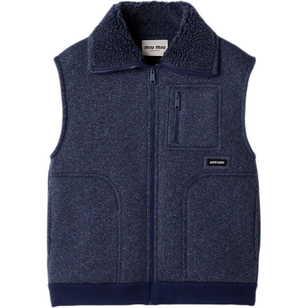 MIU MIU Vests Women’s Uniform Blue Stand Collar Moderate Other