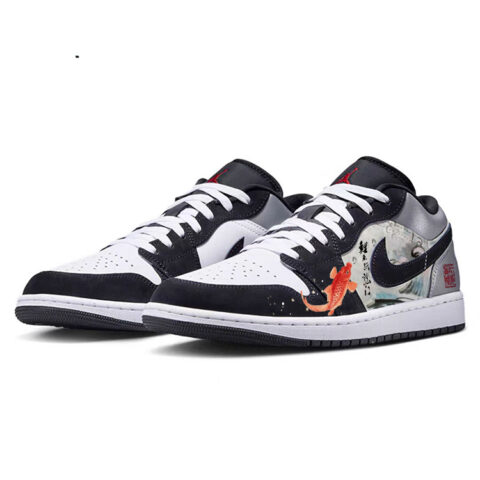 Jordan Air Jordan 1 Slip Resistant Abrasion Resistant Low top Vintage Basketball Shoes Men’s Black