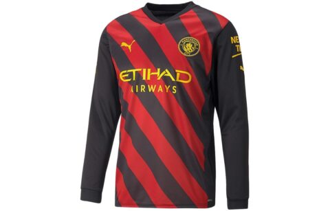 PUMA Manchester City 22/23 Replica LS Away Shirt Soccer Jersey Men’s PUMA Black