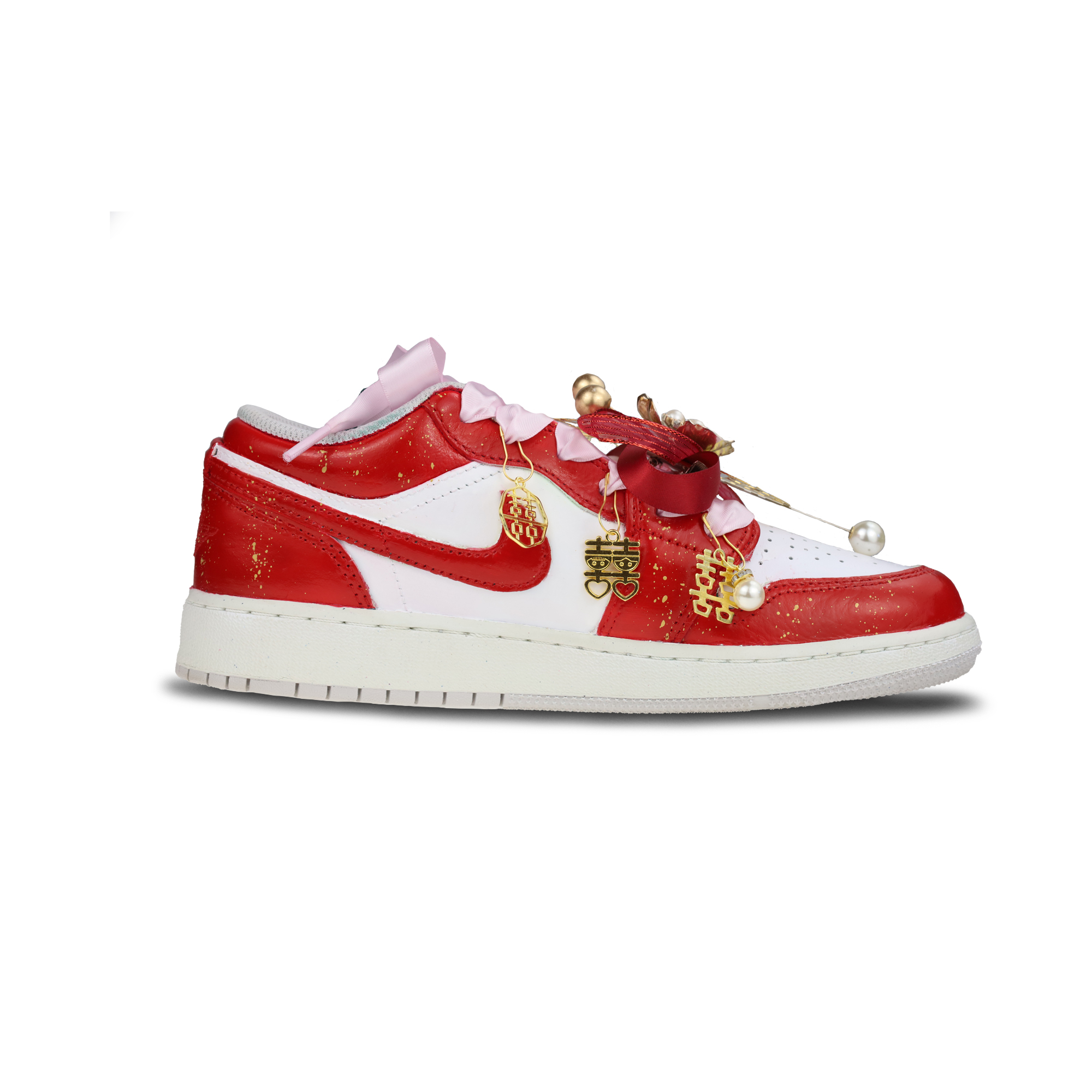Jordan Air Jordan 1 Low top Vintage Basketball Shoes Unisex Red