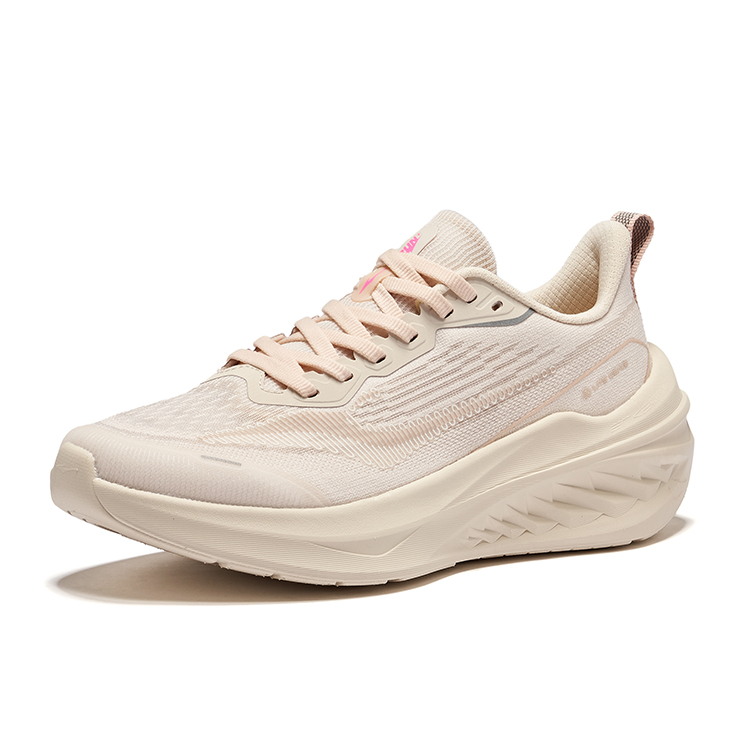 Erke Cushioning Abrasion Resistant Breathable Low top Casual Running Shoes Women’s Eggnog Gray Microcrystal White