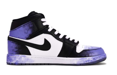 Jordan Air Jordan 1 Vintage Basketball Shoes Unisex Mid Top Black/White/Purple/Orange