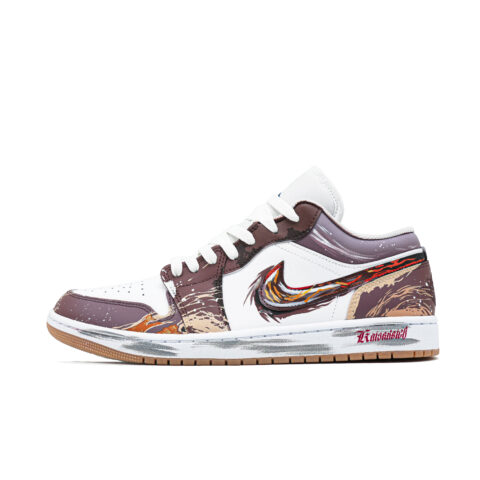 Jordan Air Jordan 1 Heart Of Zhu Rong Abrasion Resistant Low top Vintage Basketball Shoes Men’s Brown