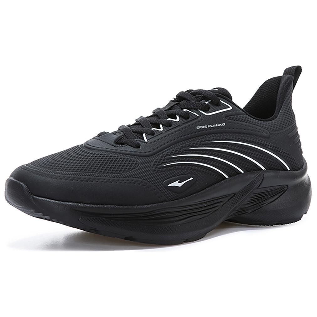 Erke Comfortable And Breathable Cushioning, Wear Resistant Low top Running Shoes Men’s Black