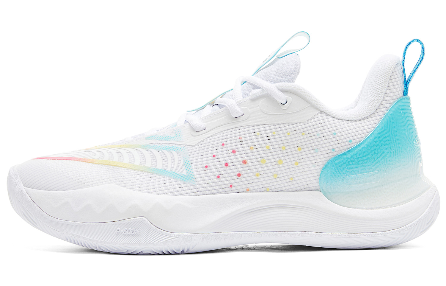 PEAK Basketball Shoes Women’s Low Top All White Ice Blue