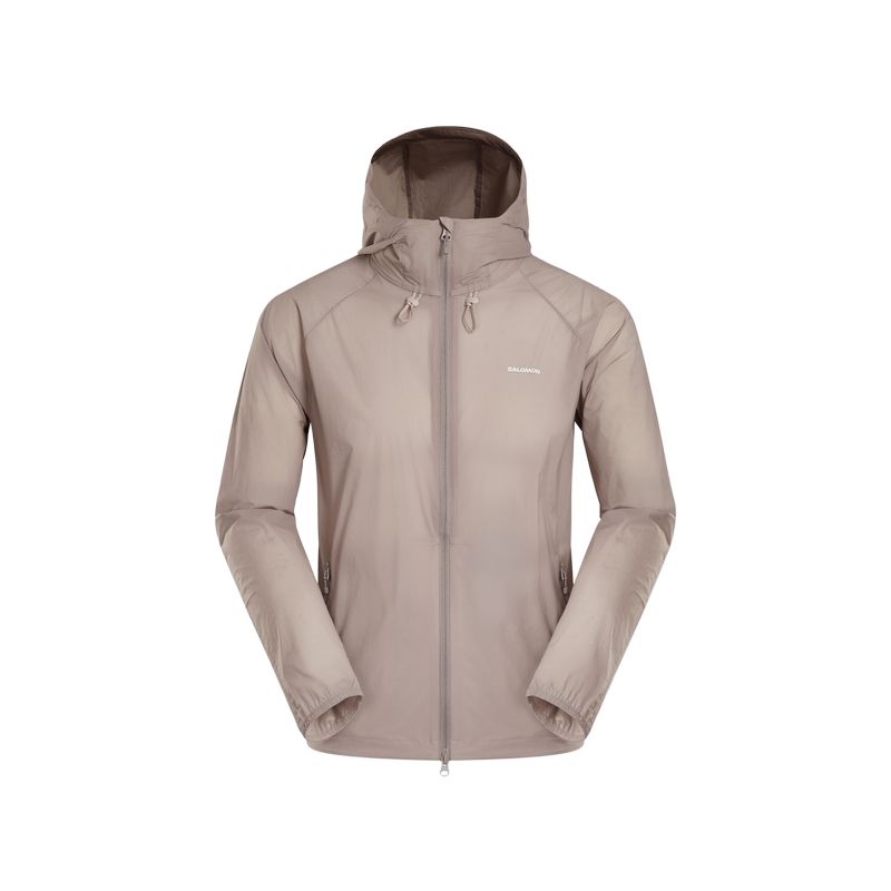 SALOMON Wind Shell Men’s Ethereal Brown Hooded Moderate