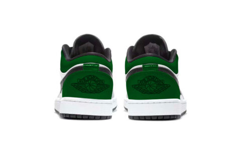 Jordan Air Jordan 1 Reverse Black Green Abrasion Resistant Low top Vintage Basketball Shoes Unisex