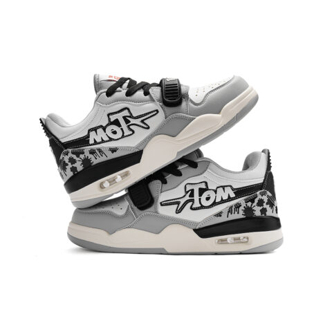 TALKING TOM Vintage Basketball Shoes Unisex Low Top Beige Yellow Orange/White/Gray Black