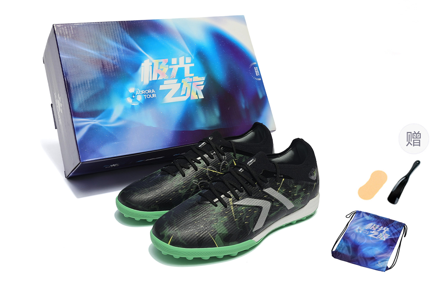 KELME Shadow 2.0 TF Turf Artificial Turf Cushioning, Wear Resistant Soccer Shoes Unisex Black Green