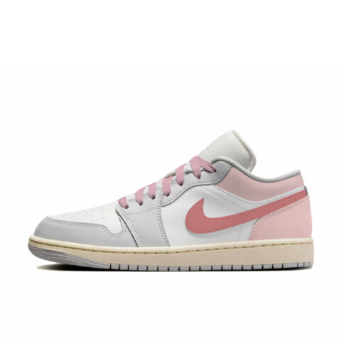 Jordan Air Jordan 1 Low top Vintage Basketball Shoes Women’s Gray White Pink