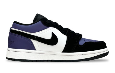 Jordan Air Jordan 1 Reverse Black Purple Low top Vintage Basketball Shoes Unisex Purple
