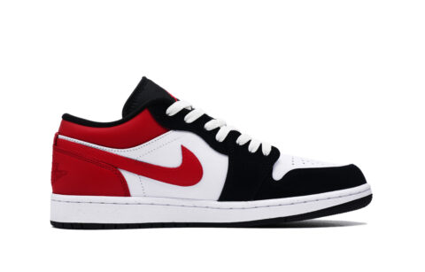 Jordan Air Jordan 1 Slip Resistant Abrasion Resistant Low top Vintage Basketball Shoes Men’s Black Red