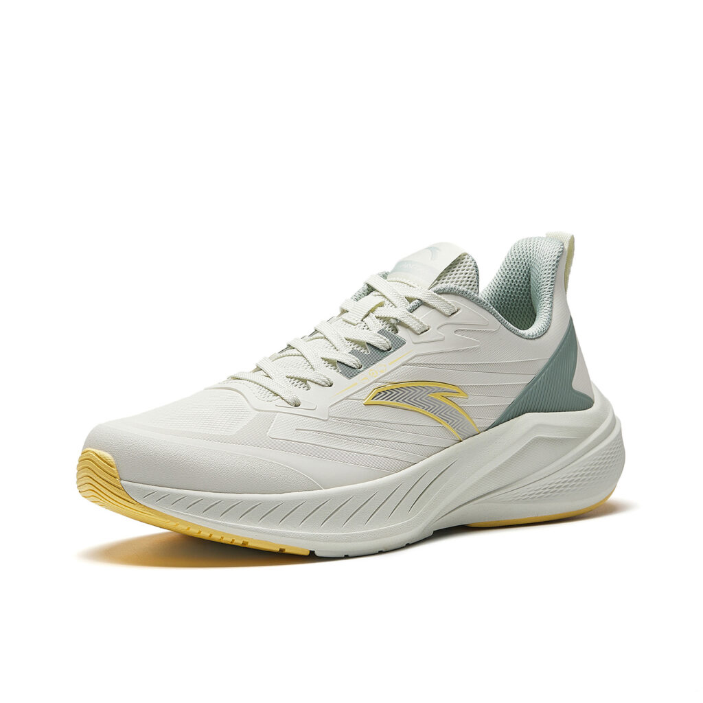 Anta Yunju Fabric Cushioning Lightweight Cushioning Lightweight Low top Running Shoes Men’s White Green Yellow
