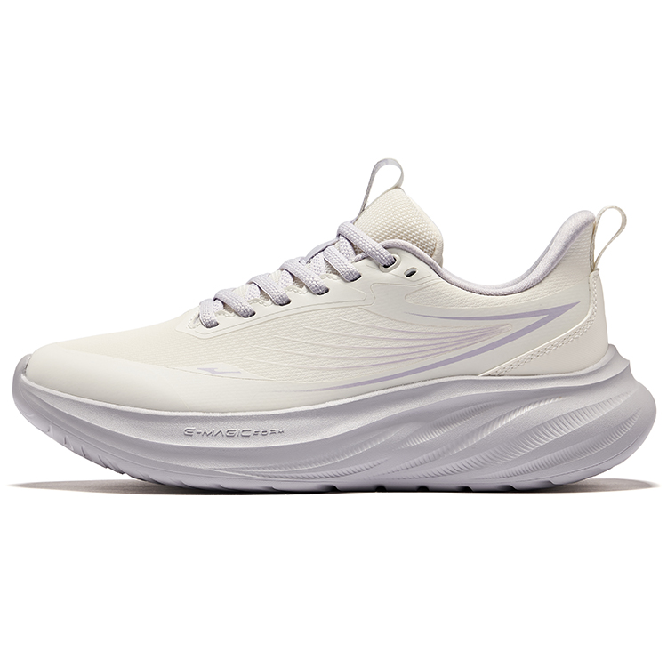 Erke Cushioning Rebound Low top Casual Running Shoes Women’s Microcrystal White Galactic Purple