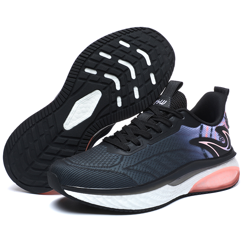 JSWEI Comfortable And Trendy Slip Resistant Abrasion Resistant Low top Running Shoes Women’s Black Pink