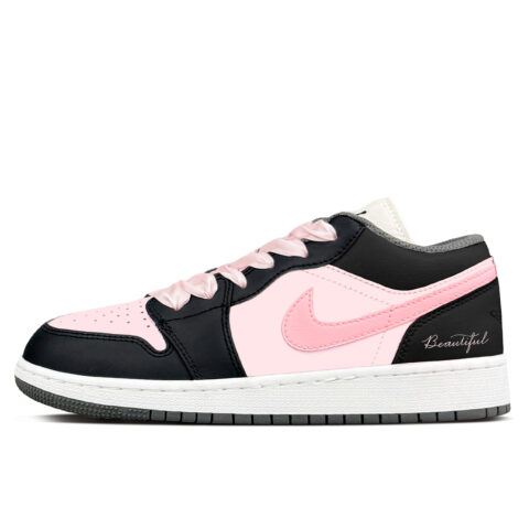 Jordan Air Jordan 1 Cushioning Low top Vintage Basketball Shoes Women’s Black Pink
