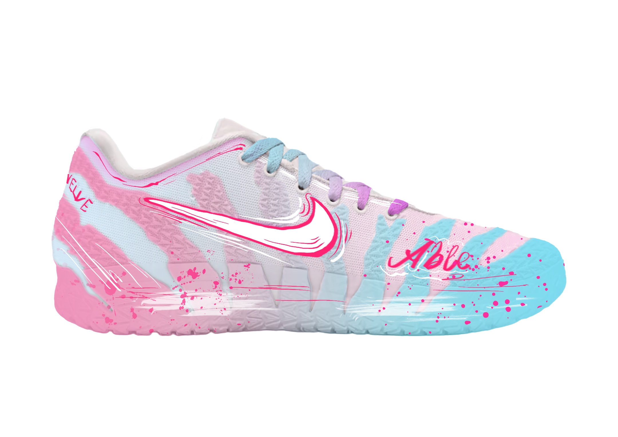 Nike Ja Morant 3 Colorful Ink Flow Cushioning Abrasion Resistant Cushioning, Wear Resistant Low top Basketball Shoes