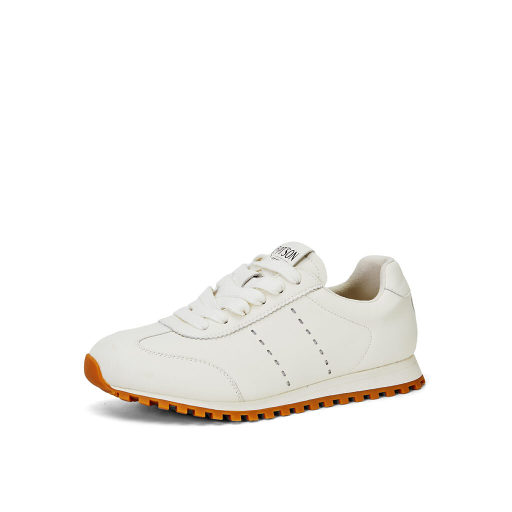 PT’SON Synthetic Leather Slip Resistant Low top Running Shoes Women’s Ecru