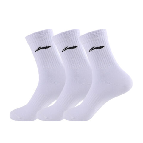 Li Ning Crew Socks Unisex Black White Gray