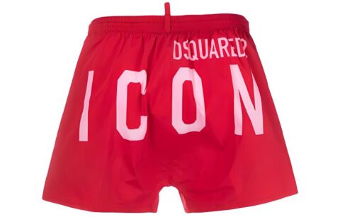 Dsquared2 Logo Printed Drawstring Swim Shorts