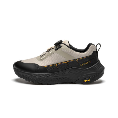 J.BENATO Low top Hiking Shoes Men's Black Khaki