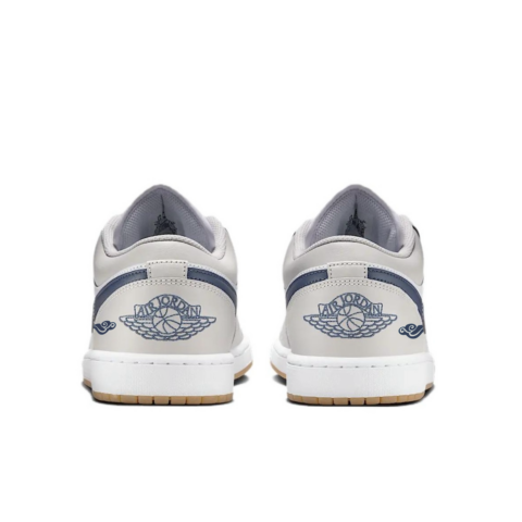 Jordan Air Jordan 1 Slip Resistant Abrasion Resistant Low top Vintage Basketball Shoes Unisex White Gray