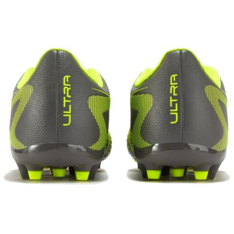 PUMA Ultra 5 Play Comfortable MG Multi Ground Artificial Leather Abrasion Resistant Soccer Shoes Unisex Silver Yellow