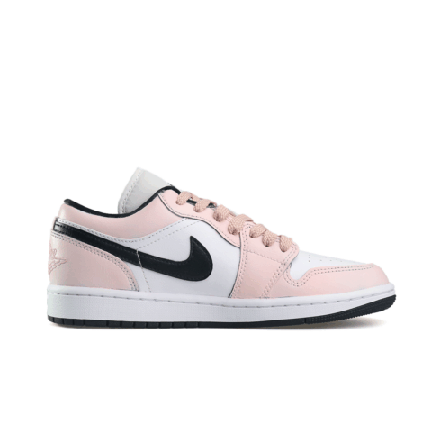 Jordan Air Jordan 1 White Pink, Shopping Bag Abrasion Resistant Low top Vintage Basketball Shoes Unisex White Pink