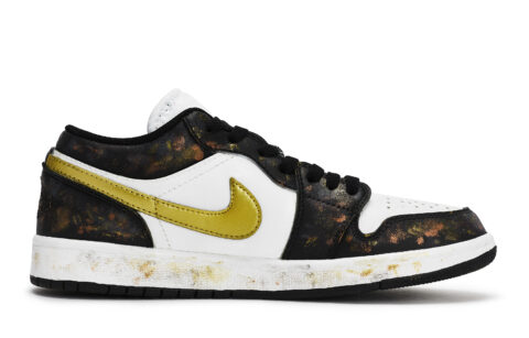 Jordan Air Jordan 1 Vintage Basketball Shoes Unisex Low Top Black/White/Gold